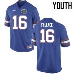 Youth Florida Gators #16 Brian Fallace NCAA Nike Blue Authentic Stitched College Football Jersey KZC8062OS